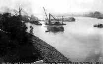 Photo of Lock 3 construction work during 1923 from collection of Monongahlea River Buffs
